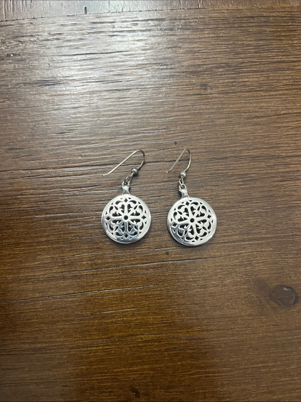 Brighton Round Silver Filigree Drop Earrings for Women